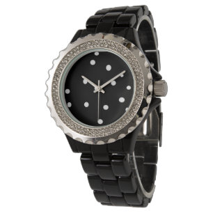Reloj De Pulsera Lunares divertidos en blanco y negro