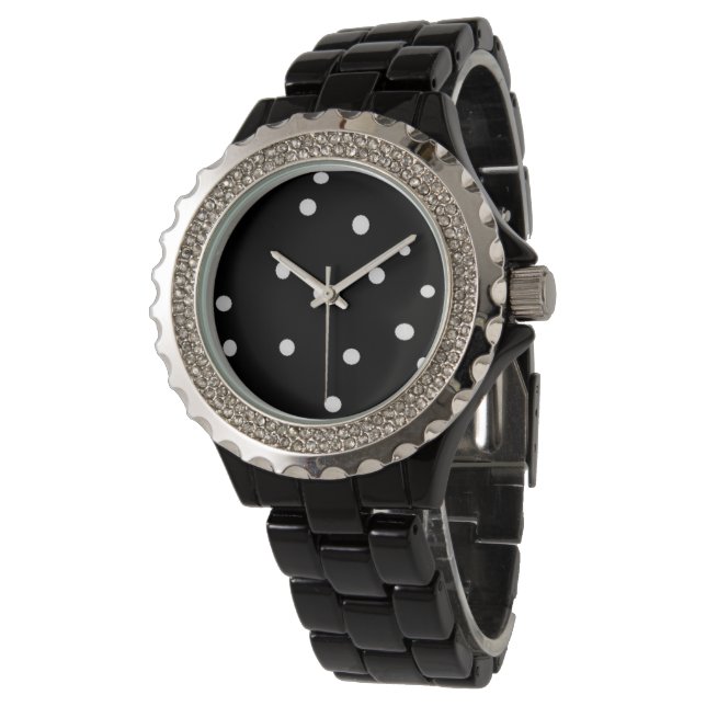 Reloj De Pulsera Lunares divertidos en blanco y negro (Angular)