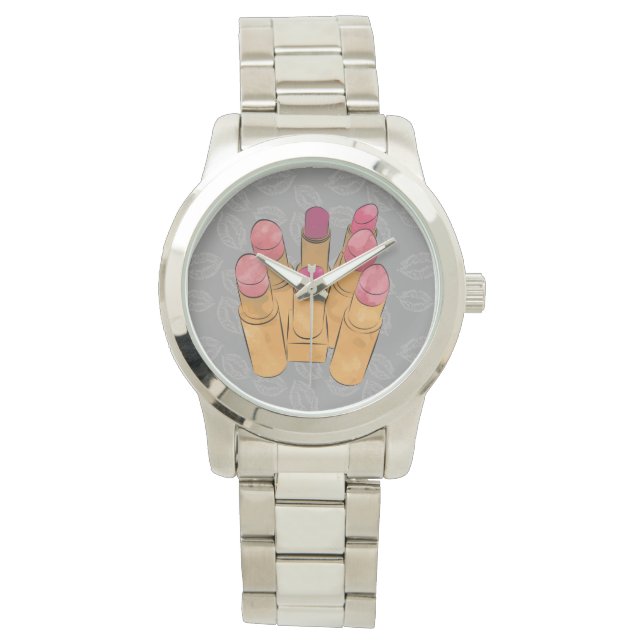 Reloj De Pulsera Luxe Lipstick Kiss (Anverso)