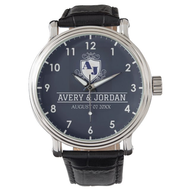 Reloj De Pulsera Luxurious monogram in Elegant retro style (Anverso)