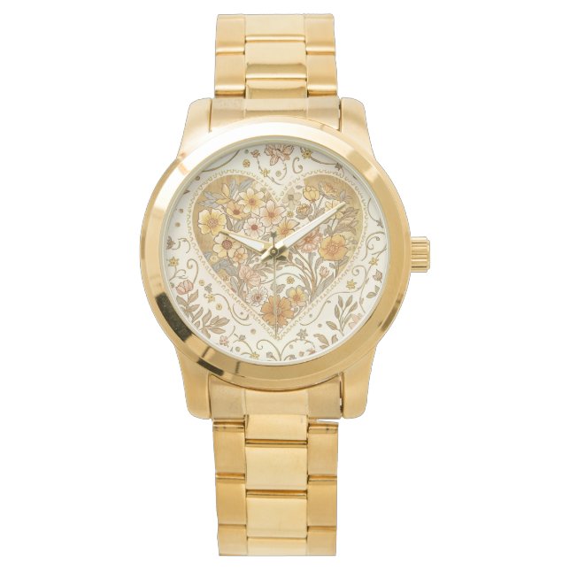 Reloj De Pulsera Luxury, , Beigi Gold ,Love Heart , Valentine's Day (Anverso)