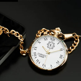 Reloj De Pulsera Luxury Black & White Monogram Custom Engraved Gift