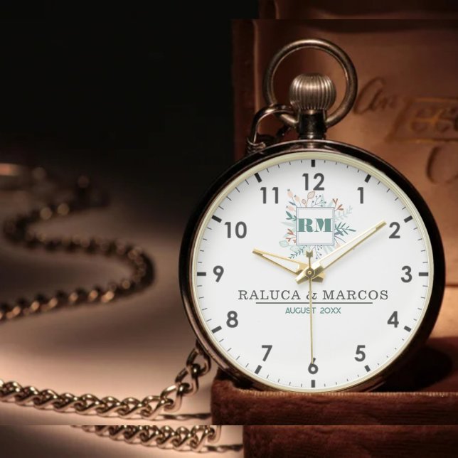 Reloj De Pulsera Luxury Boho Floral Initials Weddings  Anniversarie (Subido por el creador)