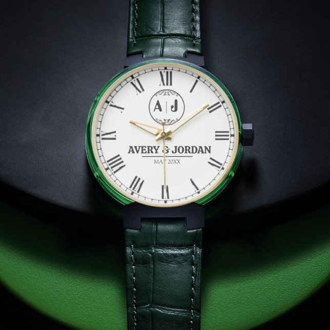 Reloj De Pulsera Luxury  Couple Name Custom Engraved Romantic  Mono (Subido por el creador)