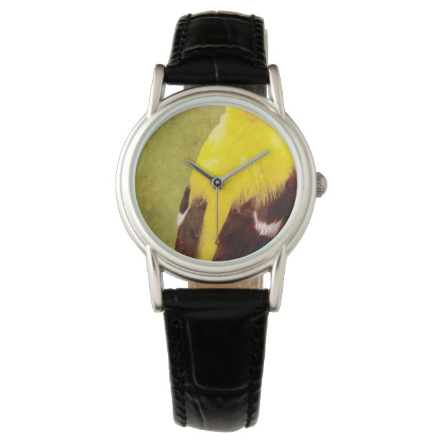 Reloj De Pulsera Luxury Designer Goldfinch Bird Art Watch  (Anverso)