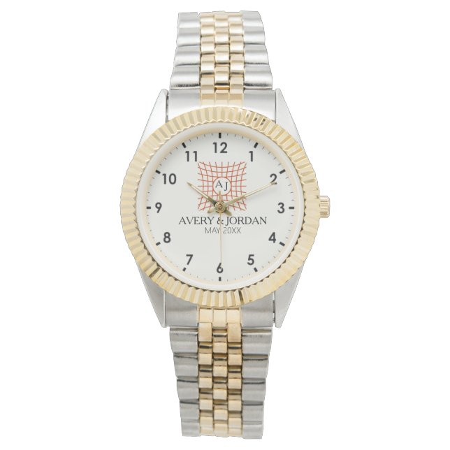 Reloj De Pulsera Luxury Elegant Monogram with Initials (Anverso)