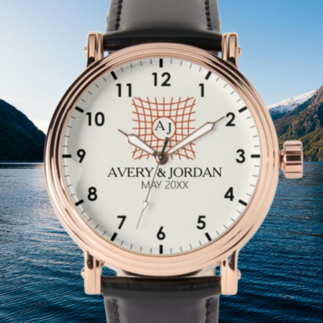 Reloj De Pulsera Luxury Elegant Monogram with Initials (Subido por el creador)