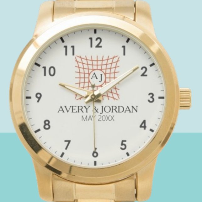Reloj De Pulsera Luxury Elegant Monogram with Initials (Subido por el creador)