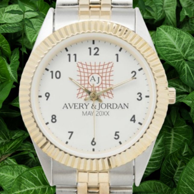 Reloj De Pulsera Luxury Elegant Monogram with Initials (Subido por el creador)