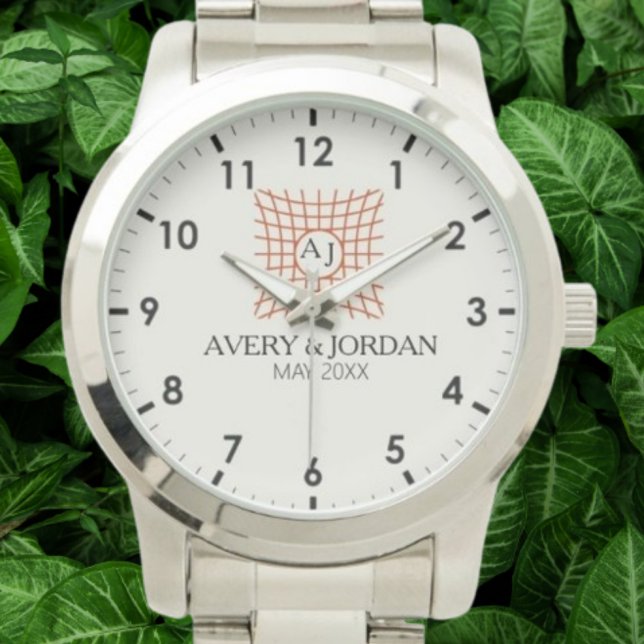 Reloj De Pulsera Luxury Elegant Monogram with Initials (Subido por el creador)