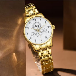 Reloj De Pulsera Luxury Elegant Monogram with Initials white