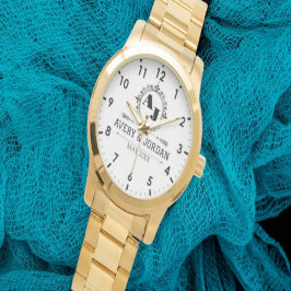Reloj De Pulsera Luxury Elegant Monogram with Initials white