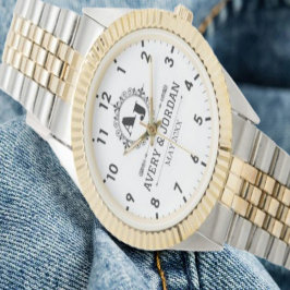 Reloj De Pulsera Luxury Elegant Monogram with Initials white