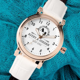 Reloj De Pulsera Luxury Elegant Monogram with Initials white