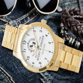 Reloj De Pulsera Luxury Elegant Monogram with Initials white