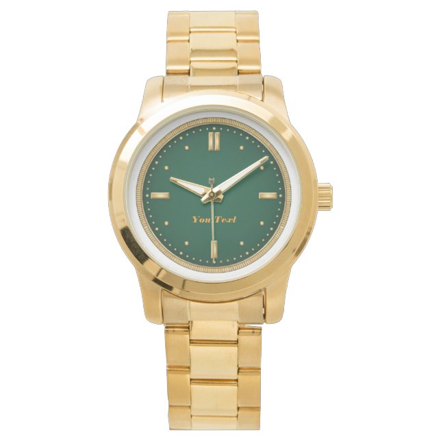 Reloj De Pulsera Luxury Emerald Green & Gold Wristwatch (Anverso)