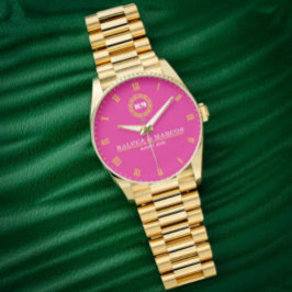 Reloj De Pulsera Luxury Gold Personalized Custom Roman Numeral Time