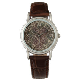 Reloj De Pulsera Luxury Gold Red Green Color Pattern 