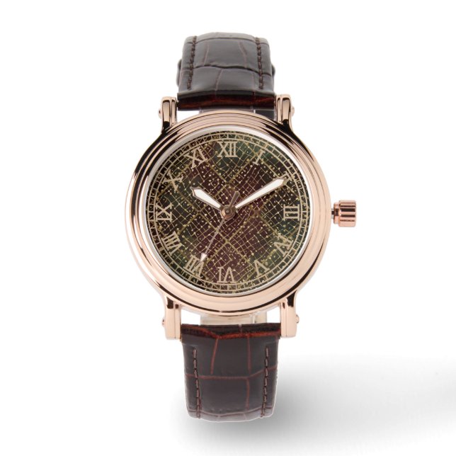 Reloj De Pulsera Luxury Gold Red Green Color Pattern  (Anverso)