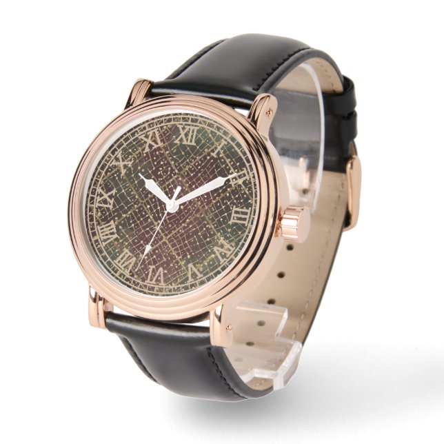 Reloj De Pulsera Luxury Gold Red Green Color Pattern  (Ángulo)