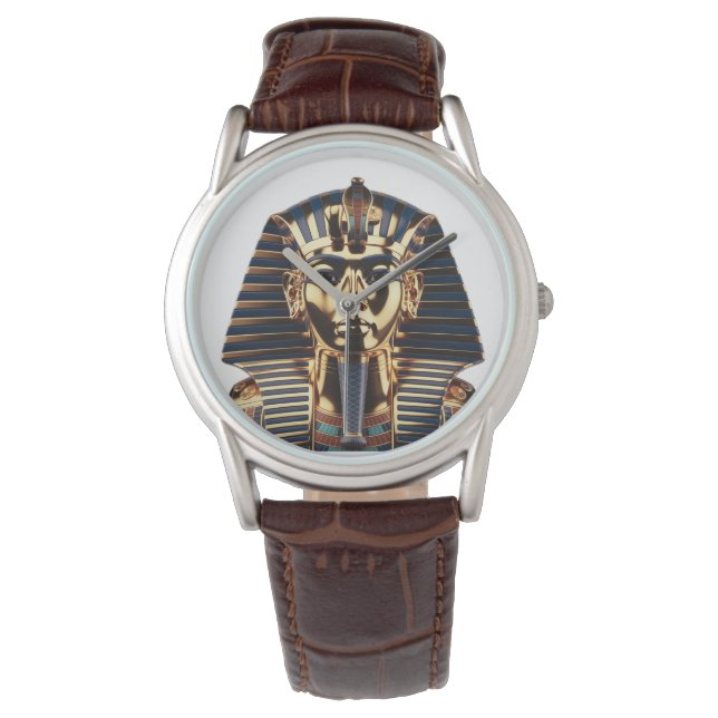 Reloj De Pulsera Luxury Golden Egyptian Mask Artwork (Anverso)