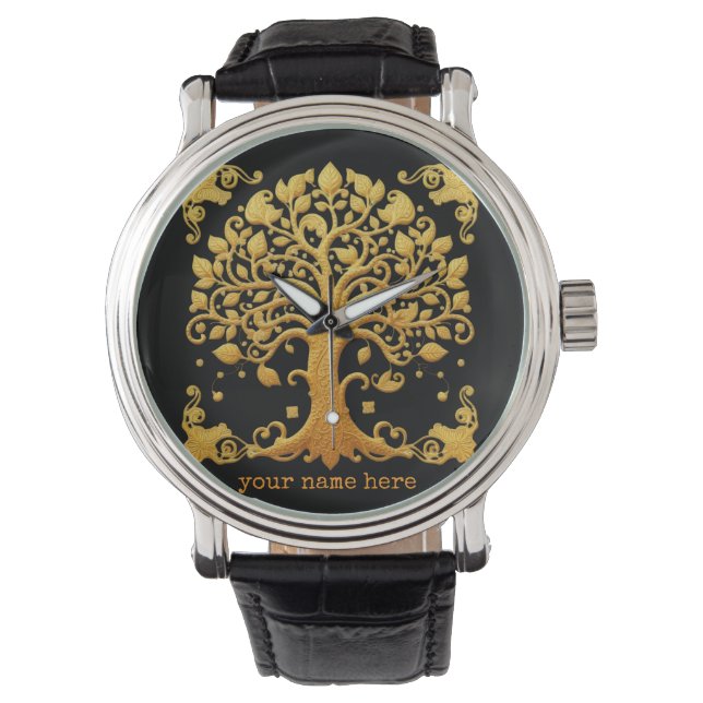 Reloj De Pulsera Luxury Golden Tree of Life (Anverso)