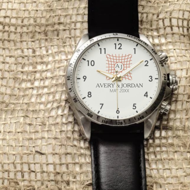 Reloj De Pulsera Luxury Monogram Elegant Initials Couple Names (Subido por el creador)