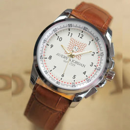 Reloj De Pulsera Luxury Monogram Elegant Initials Couple Names