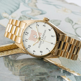 Reloj De Pulsera Luxury Monogram Elegant Initials Couple Names