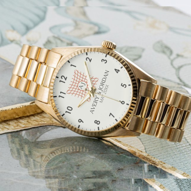 Reloj De Pulsera Luxury Monogram Elegant Initials Couple Names (Subido por el creador)