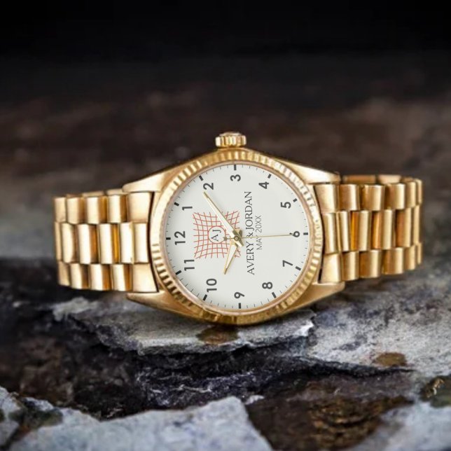 Reloj De Pulsera Luxury Monogram Elegant Initials Couple Names (Subido por el creador)