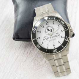 Reloj De Pulsera Luxury Monogram with Elegant Initials White