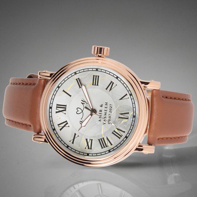 Reloj De Pulsera Luxury Rose Gold & Brown Leather Men's Watch (Subido por el creador)