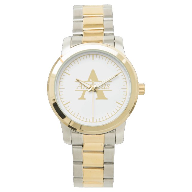 Reloj De Pulsera Luxus Gold Personalisiert Monogramm und Name (Anverso)