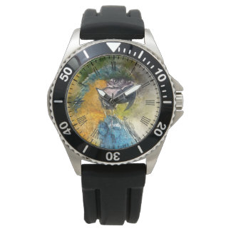 Reloj De Pulsera Macao azul y amarillo (Ara ararauna)