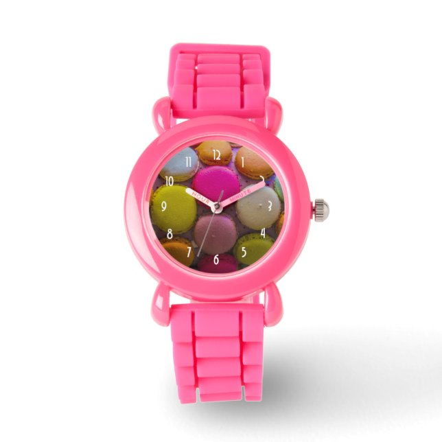Reloj De Pulsera Macarons colorido delicioso postre al horno (Anverso)