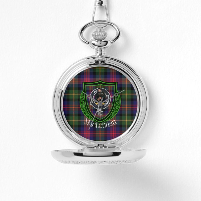Reloj De Pulsera MacLennan Scottish Clan Tartan & Crest (Anverso)
