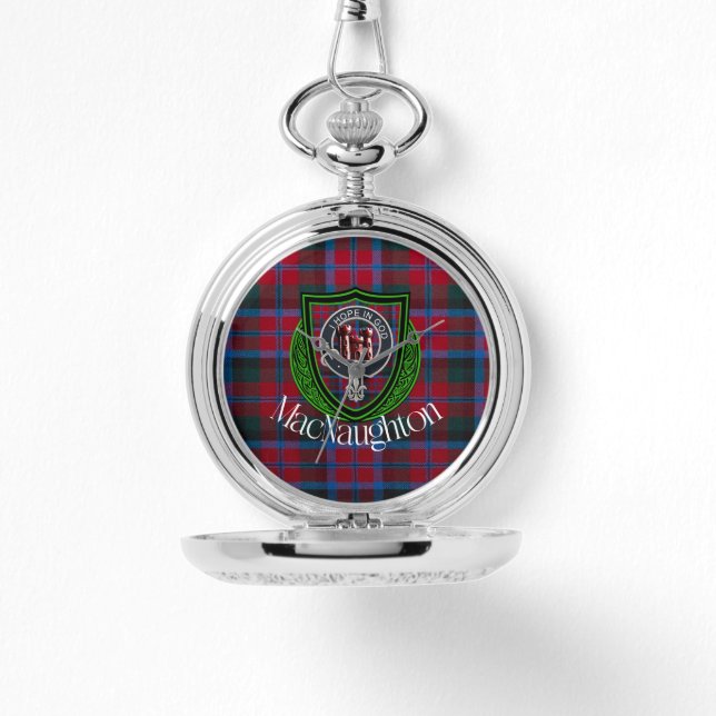 Reloj De Pulsera MacNaughton Scottish Clan Tartan & Crest (Anverso)