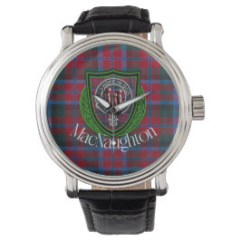 Reloj De Pulsera MacNaughton Scottish Clan Tartan & Crest