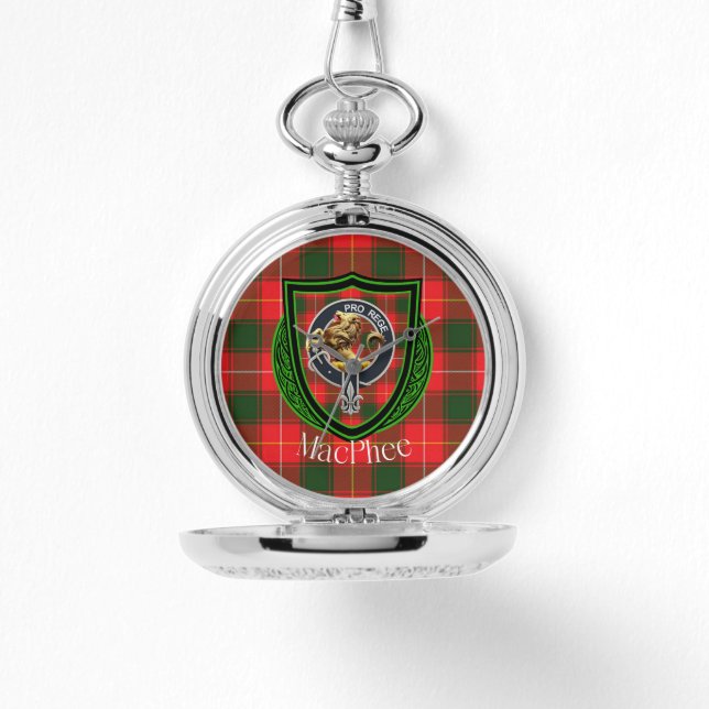 Reloj De Pulsera MacPhee Scottish Clan Tartan & Crest (Anverso)