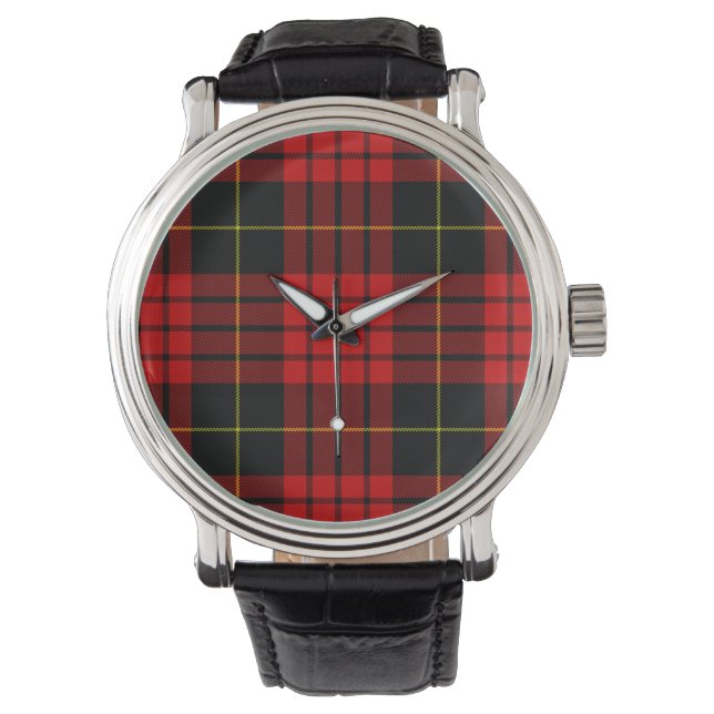 Reloj De Pulsera MacQueen Tartán rojo y negro (Anverso)