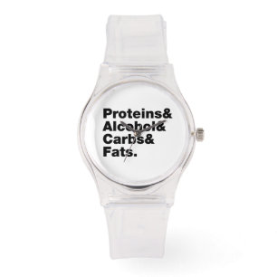 Reloj De Pulsera Macronutrientes. Proteínas, alcohol, carbohidratos