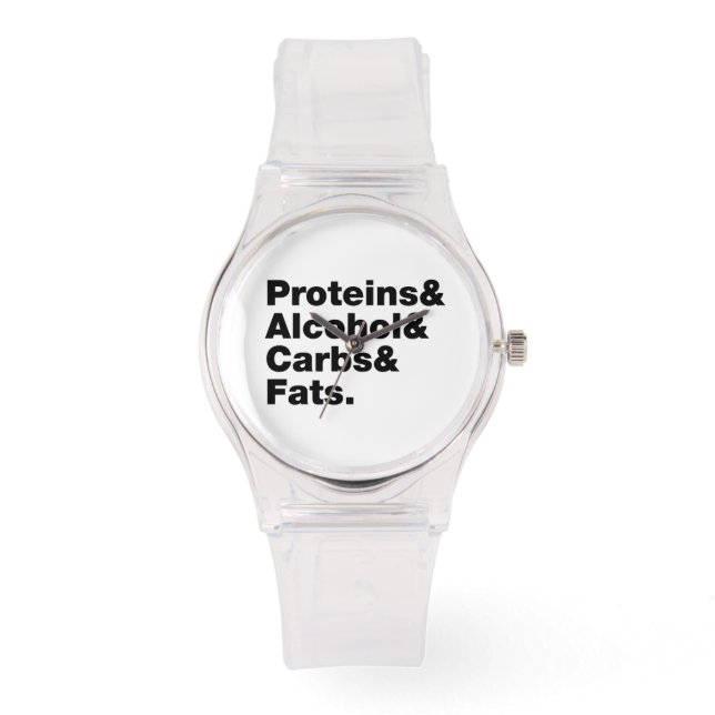 Reloj De Pulsera Macronutrientes. Proteínas, alcohol, carbohidratos (Anverso)