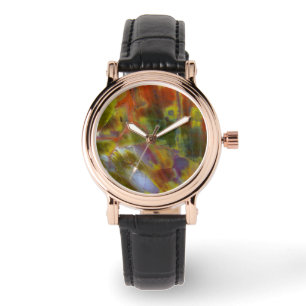 Reloj De Pulsera Madera petrificada arcoiris