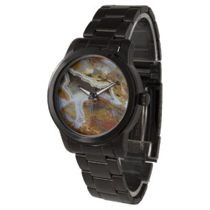 Reloj De Pulsera Madera Petrificada Con Cristales