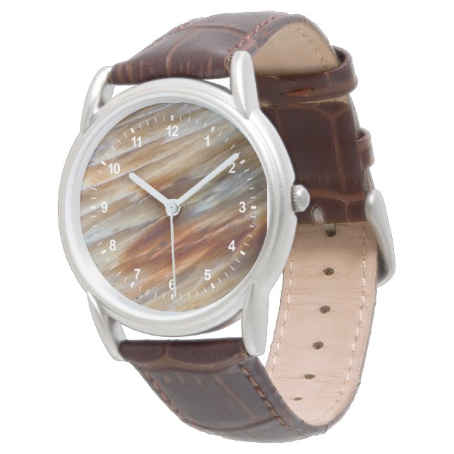 Reloj De Pulsera Madera Petrificada Dentada (Angular)