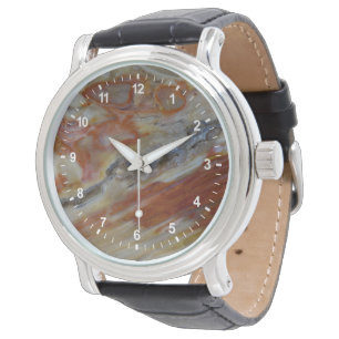 Reloj De Pulsera Madera Petrificada Estriada