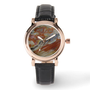 Reloj De Pulsera Madera Petrificada Estriada