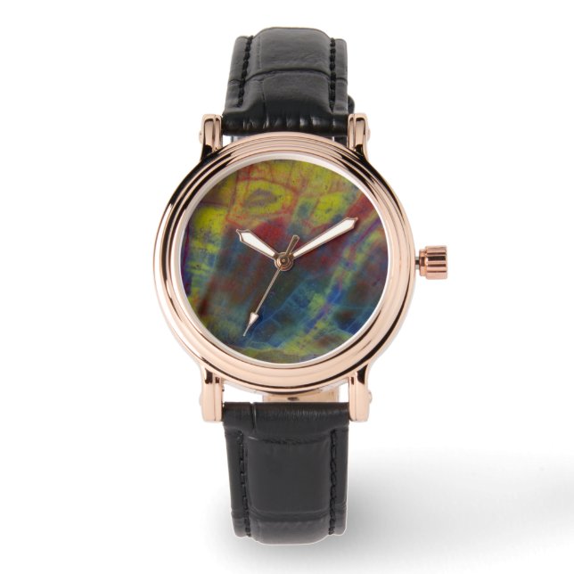 Reloj De Pulsera Madera Petrificada Horizontal (Anverso)