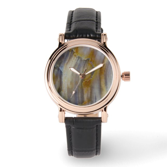 Reloj De Pulsera Madera petrificada ondulada (Anverso)